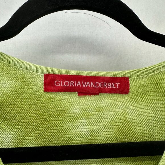 Gloria Vanderbilt Knitted Top Women XL V-Neck Long Sleeve Pullover Tie Dye Green - Picture 10 of 10